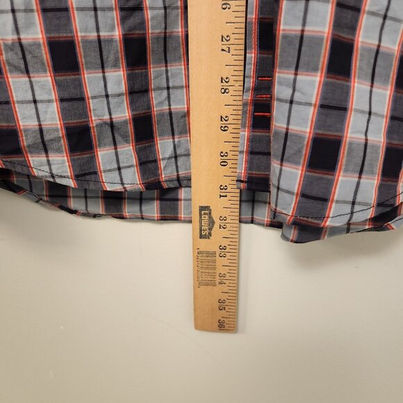 7 Diamonds Western Shirt Cowboy Button‎ Up Blue Plaid Cotton Mens Large - Picture 16 of 16